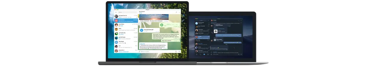 Telegram desktop apps on a laptop and computer
